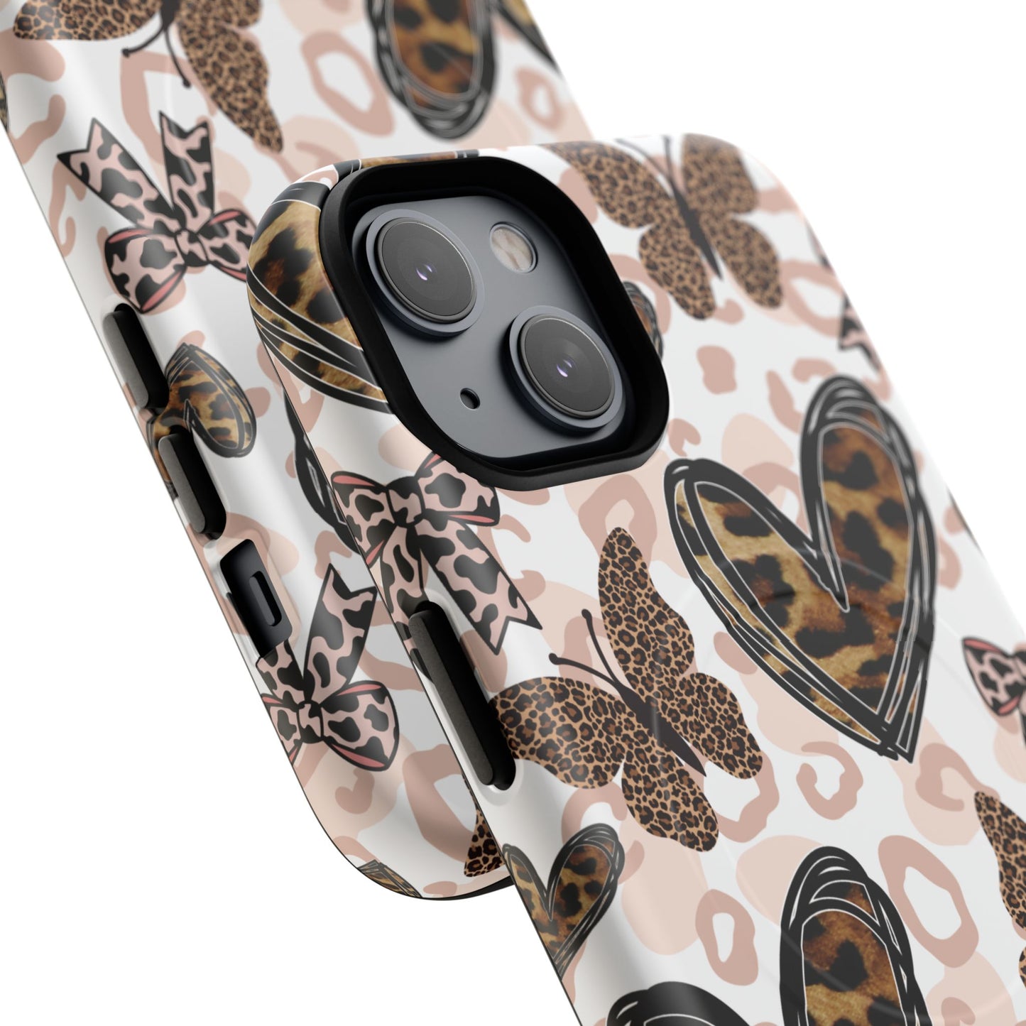 Cheetah Hearts & Butterflies | Tough MagSafe iPhone Case