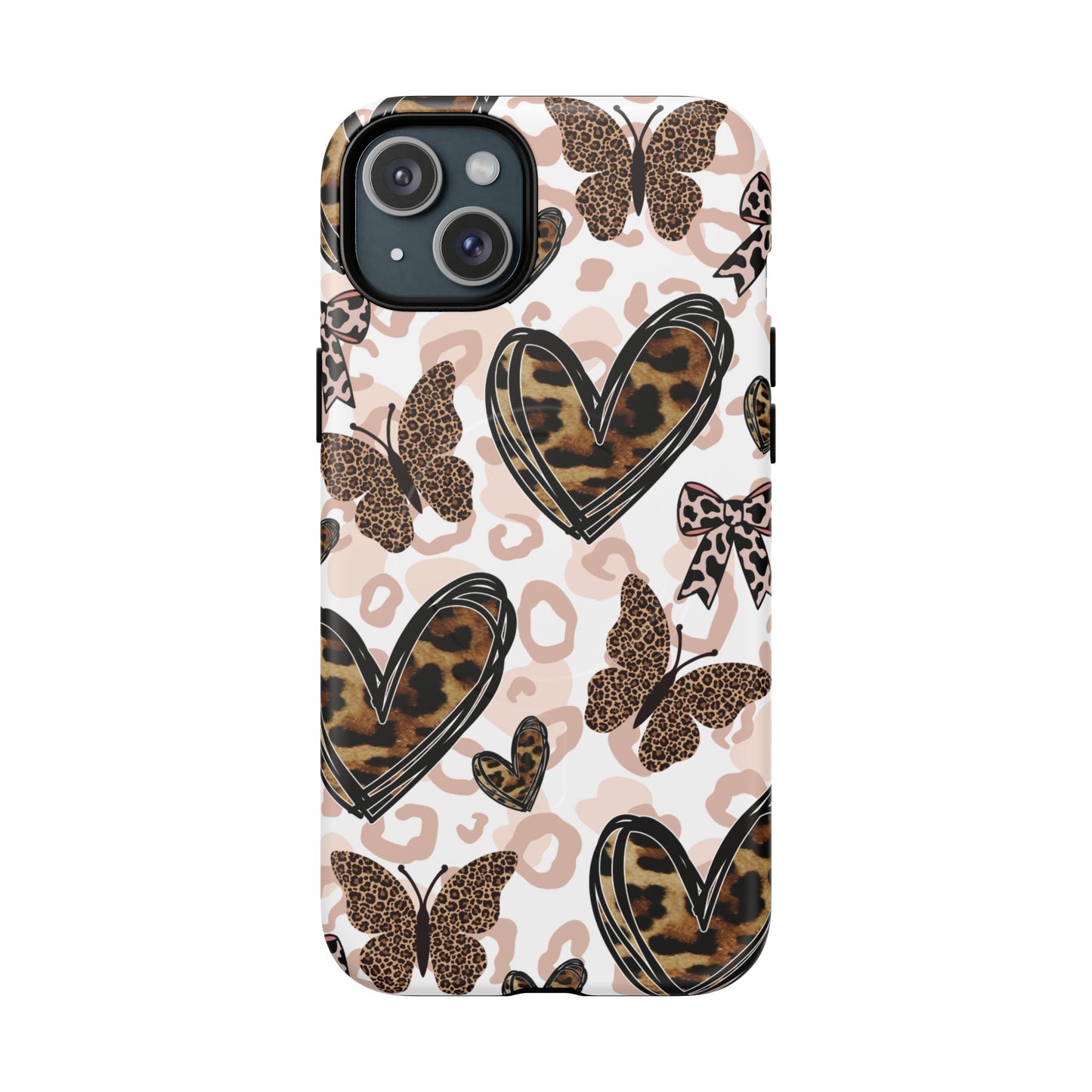 Cheetah Hearts & Butterflies | Tough MagSafe iPhone Case