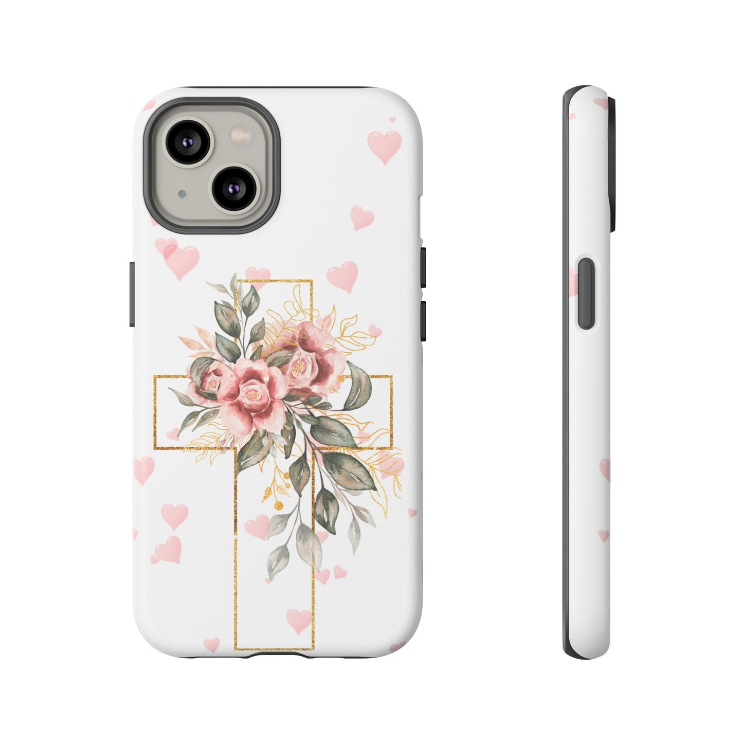 Pink Floral Cross Phone Case | Samsung, Google, & iPhone