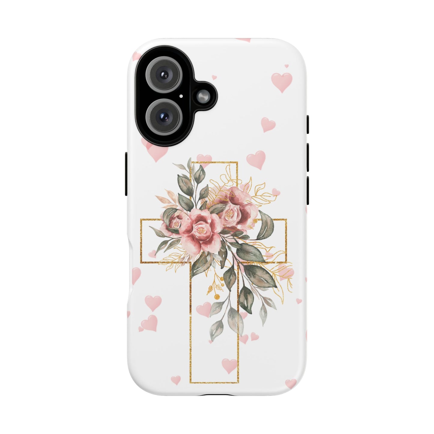 Pink Floral Cross Phone Case | Samsung, Google, & iPhone