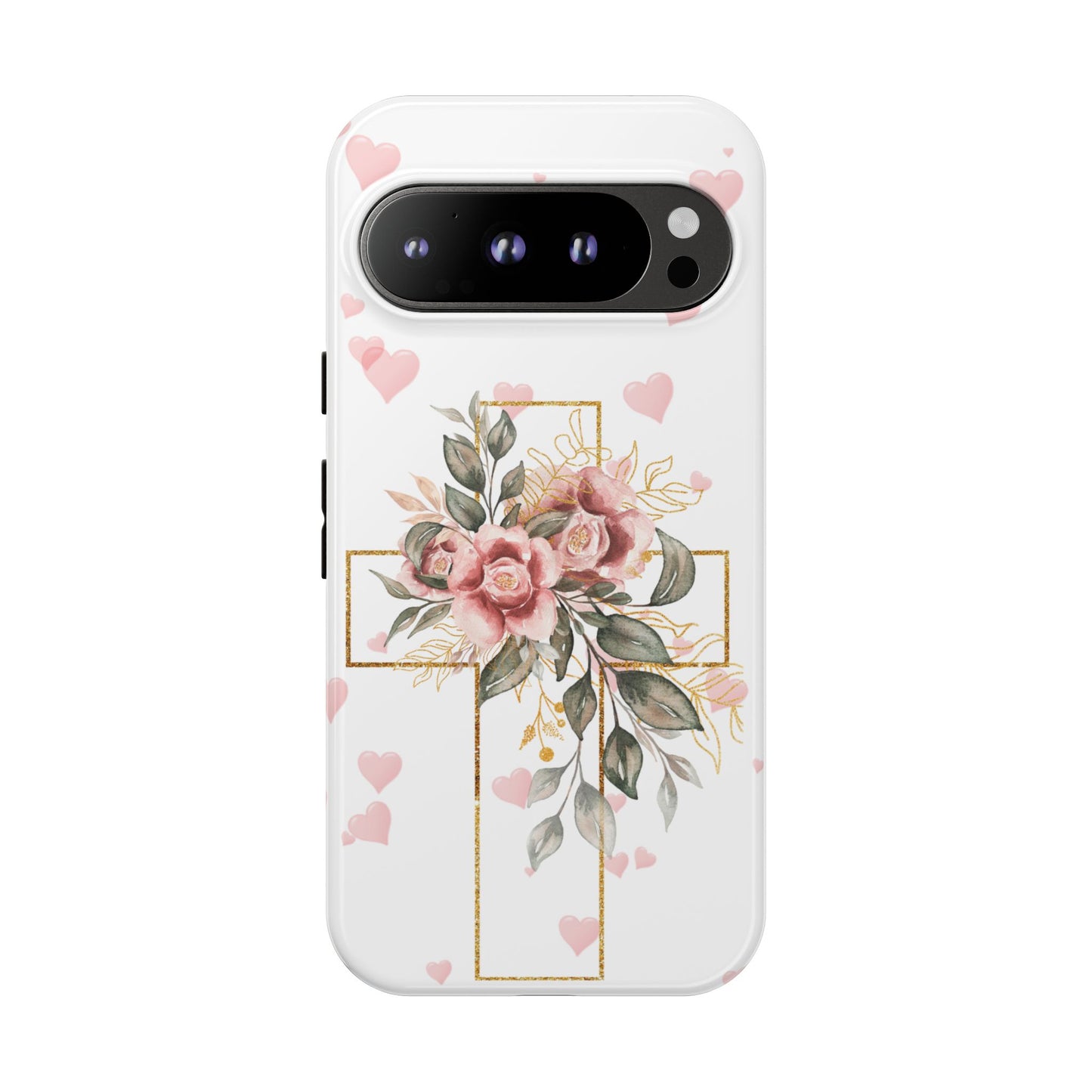 Pink Floral Cross Phone Case | Samsung, Google, & iPhone