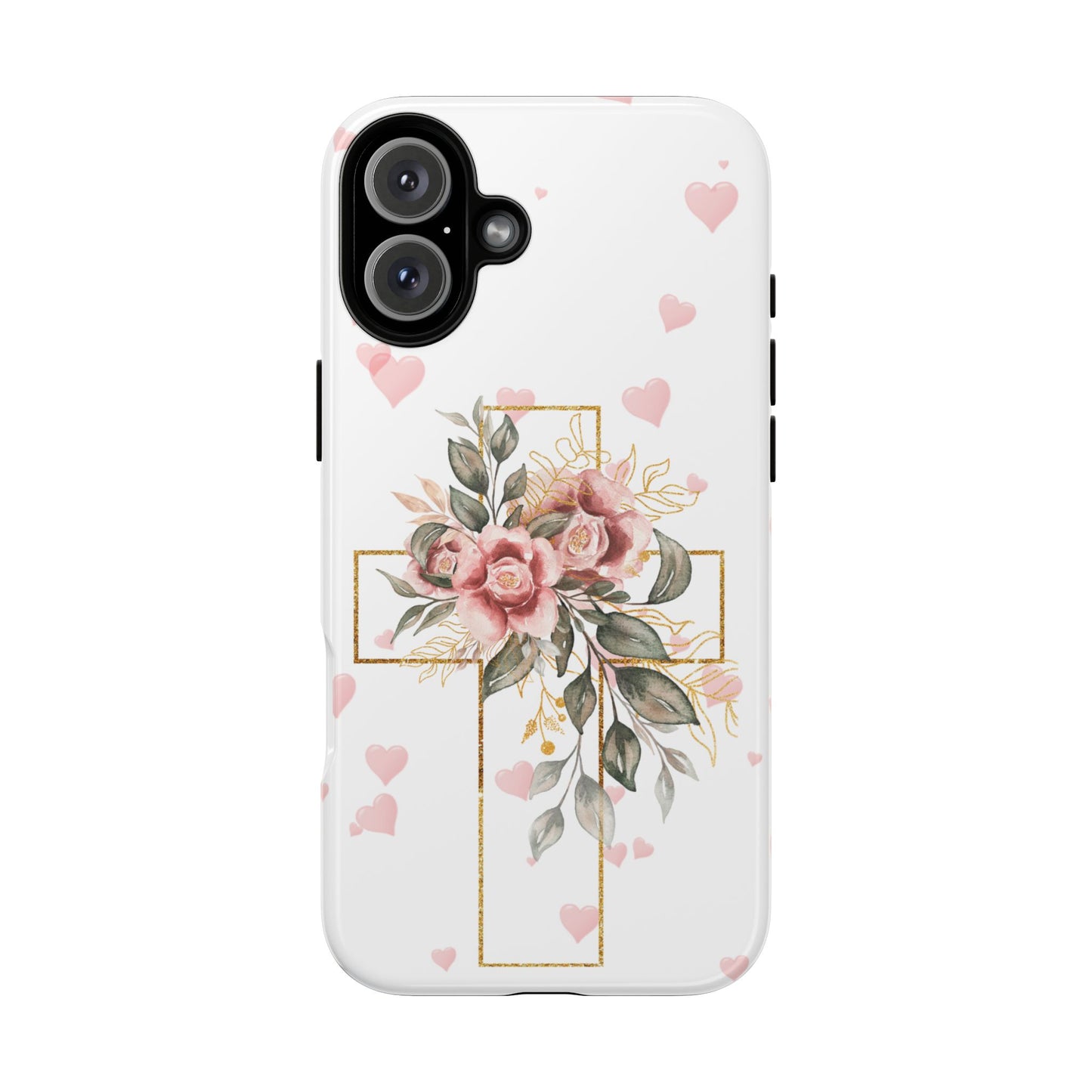 Pink Floral Cross Phone Case | Samsung, Google, & iPhone