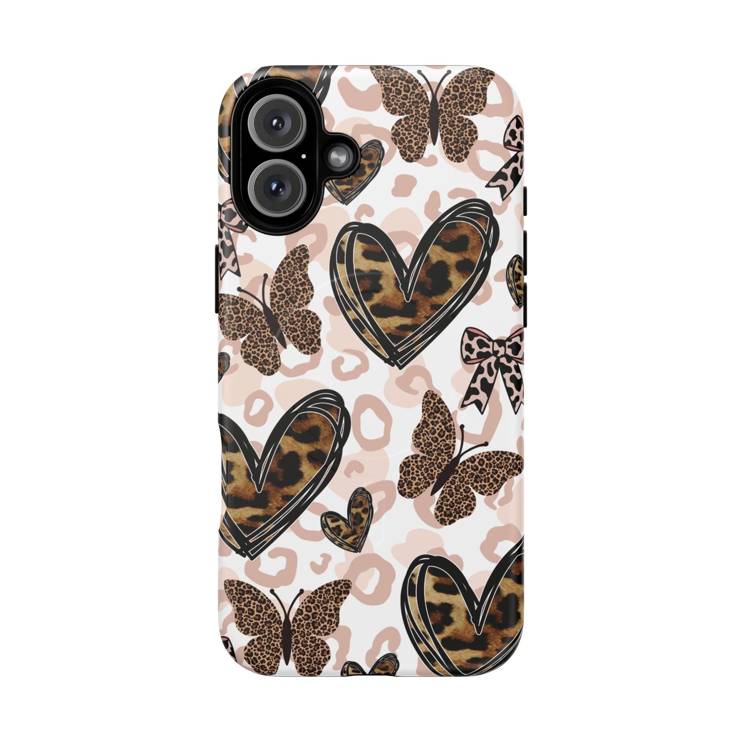 Cheetah Hearts & Butterflies | Tough MagSafe iPhone Case