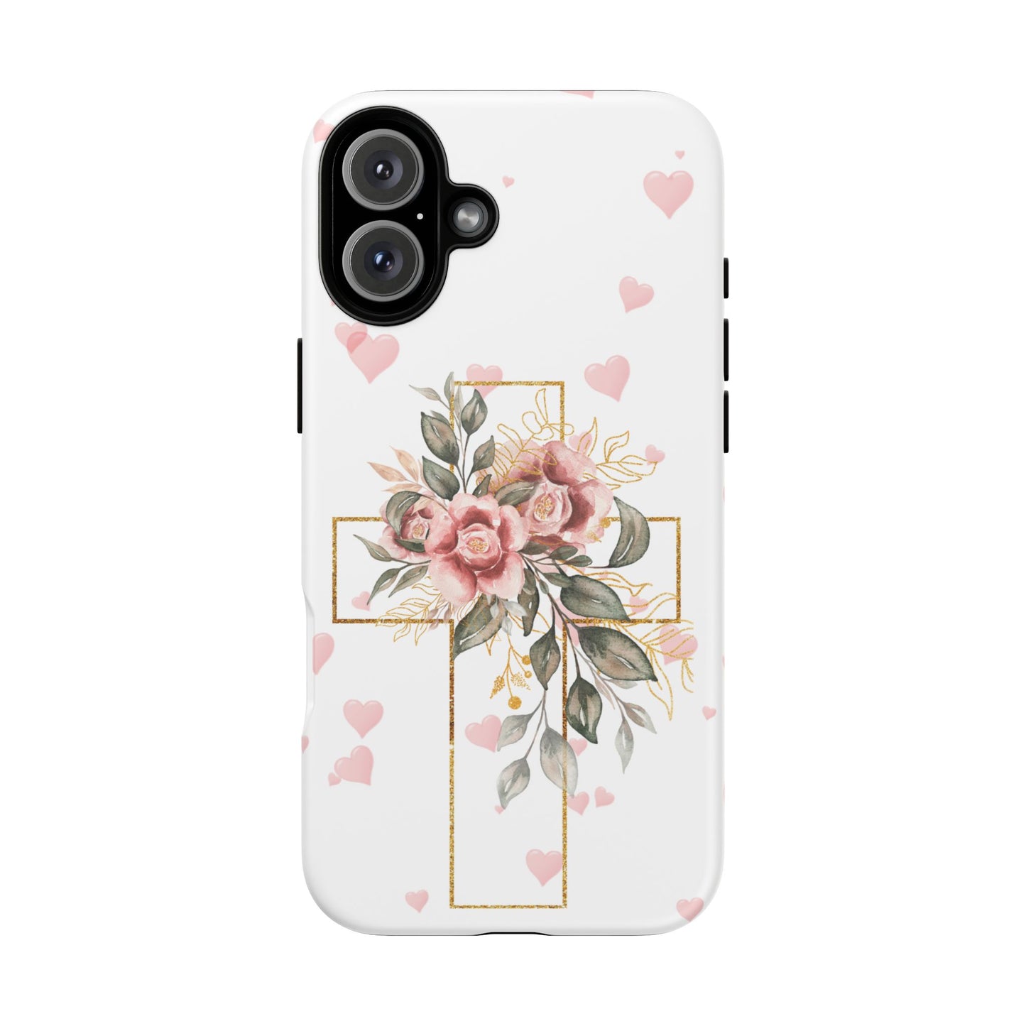 Pink Floral Cross Phone Case | Samsung, Google, & iPhone