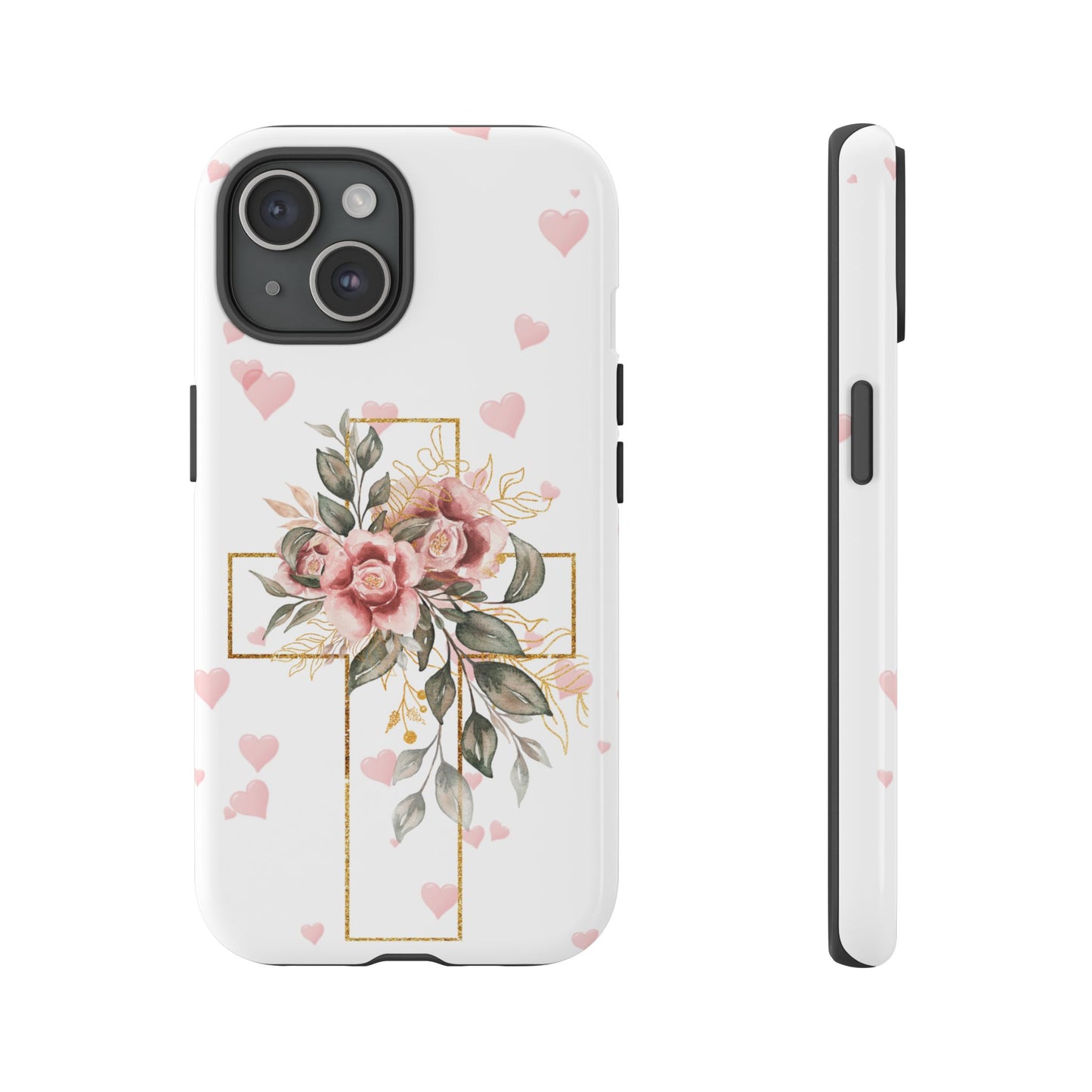 Pink Floral Cross Phone Case | Samsung, Google, & iPhone