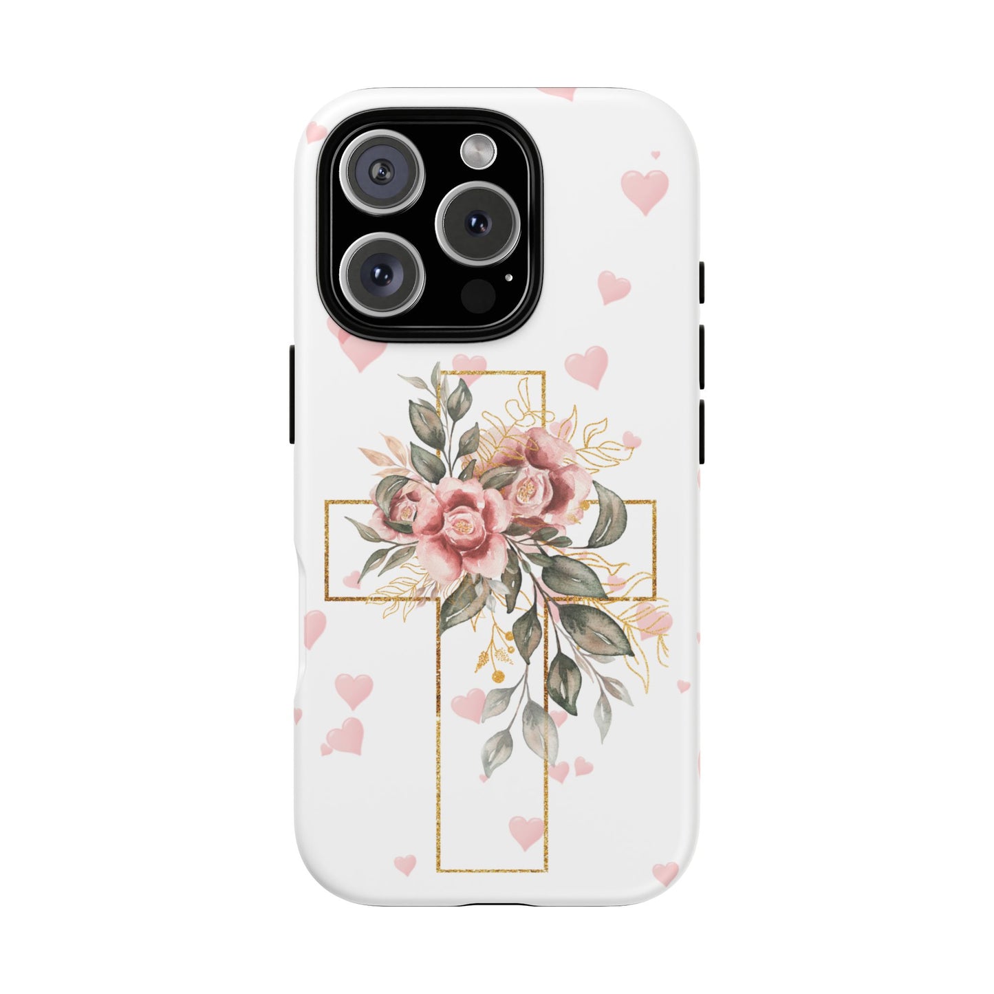 Pink Floral Cross Phone Case | Samsung, Google, & iPhone