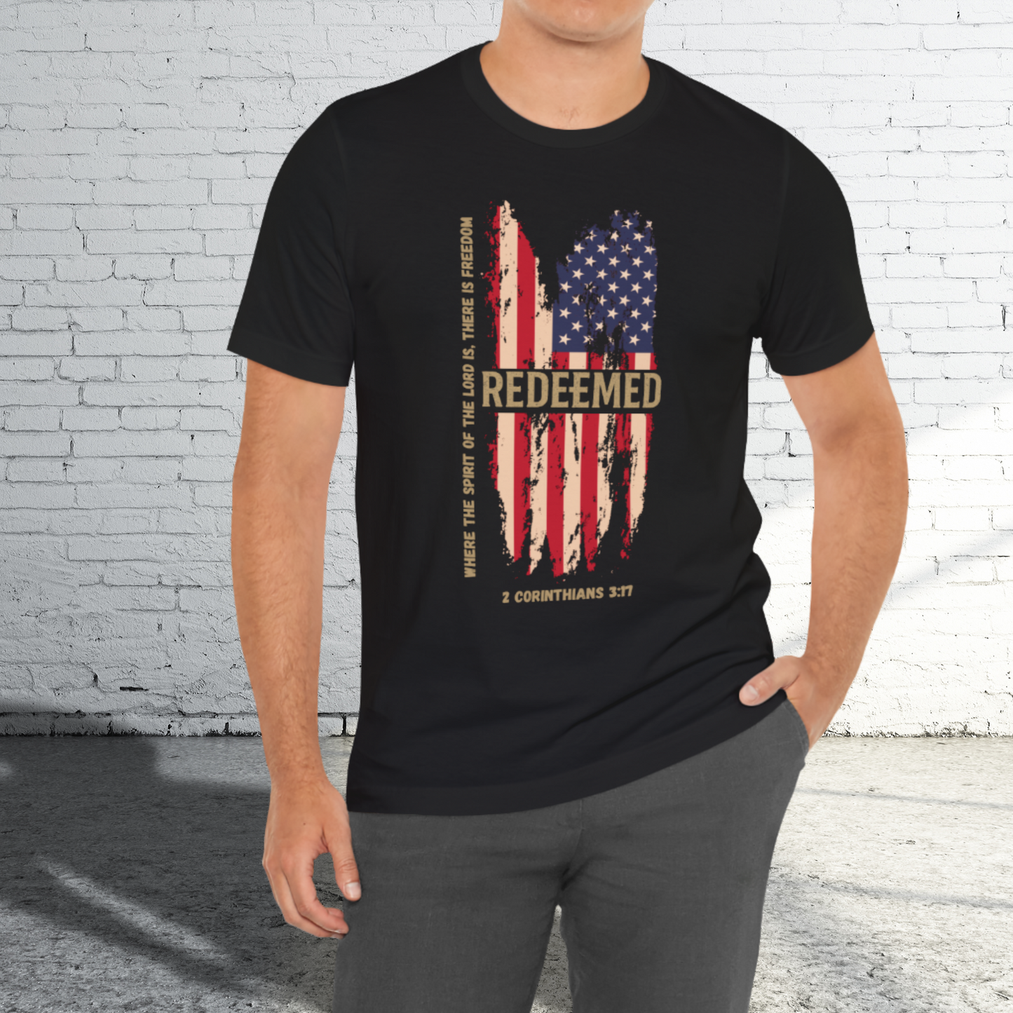 Redeemed American Flag- 2 Corinthians 3:17