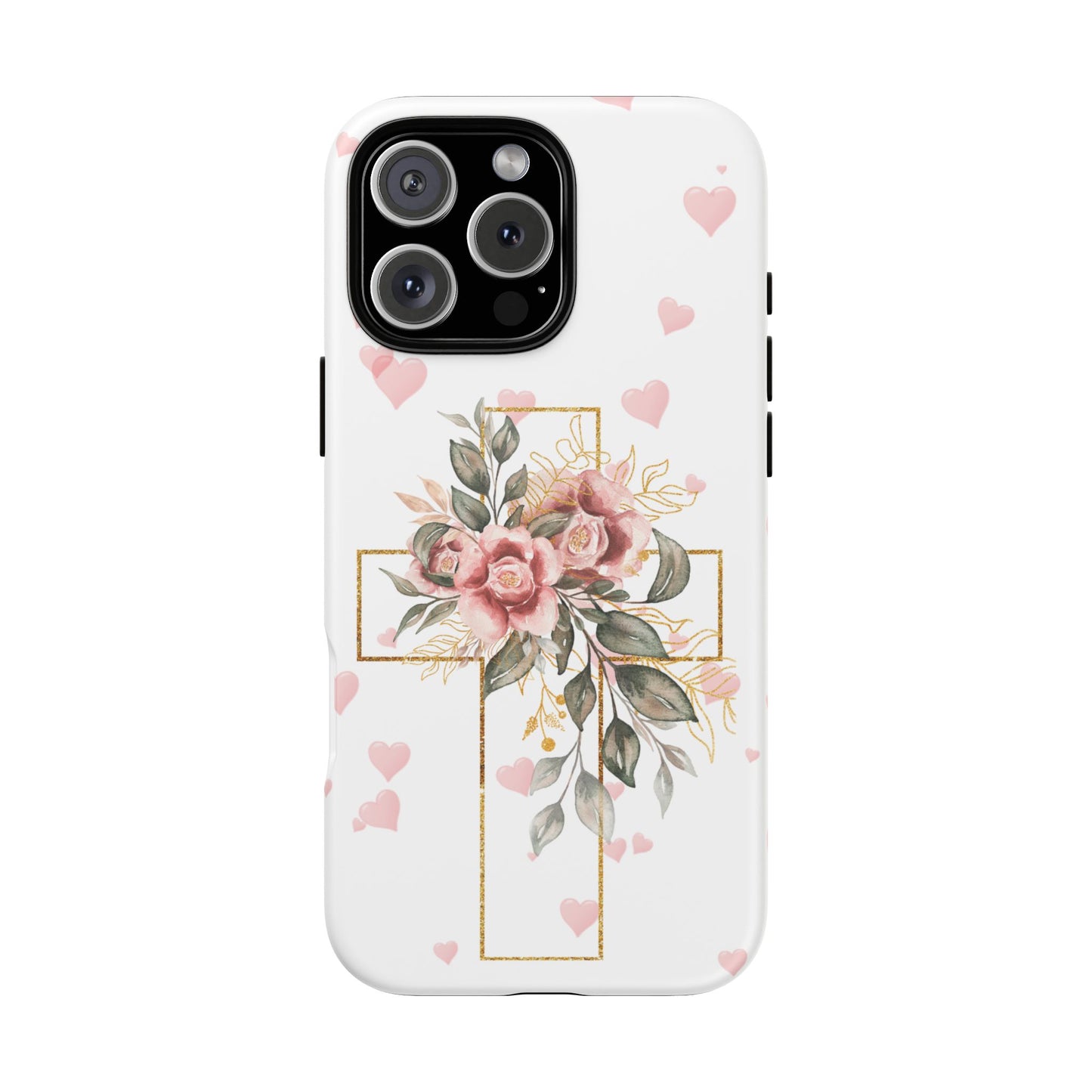 Pink Floral Cross Phone Case | Samsung, Google, & iPhone