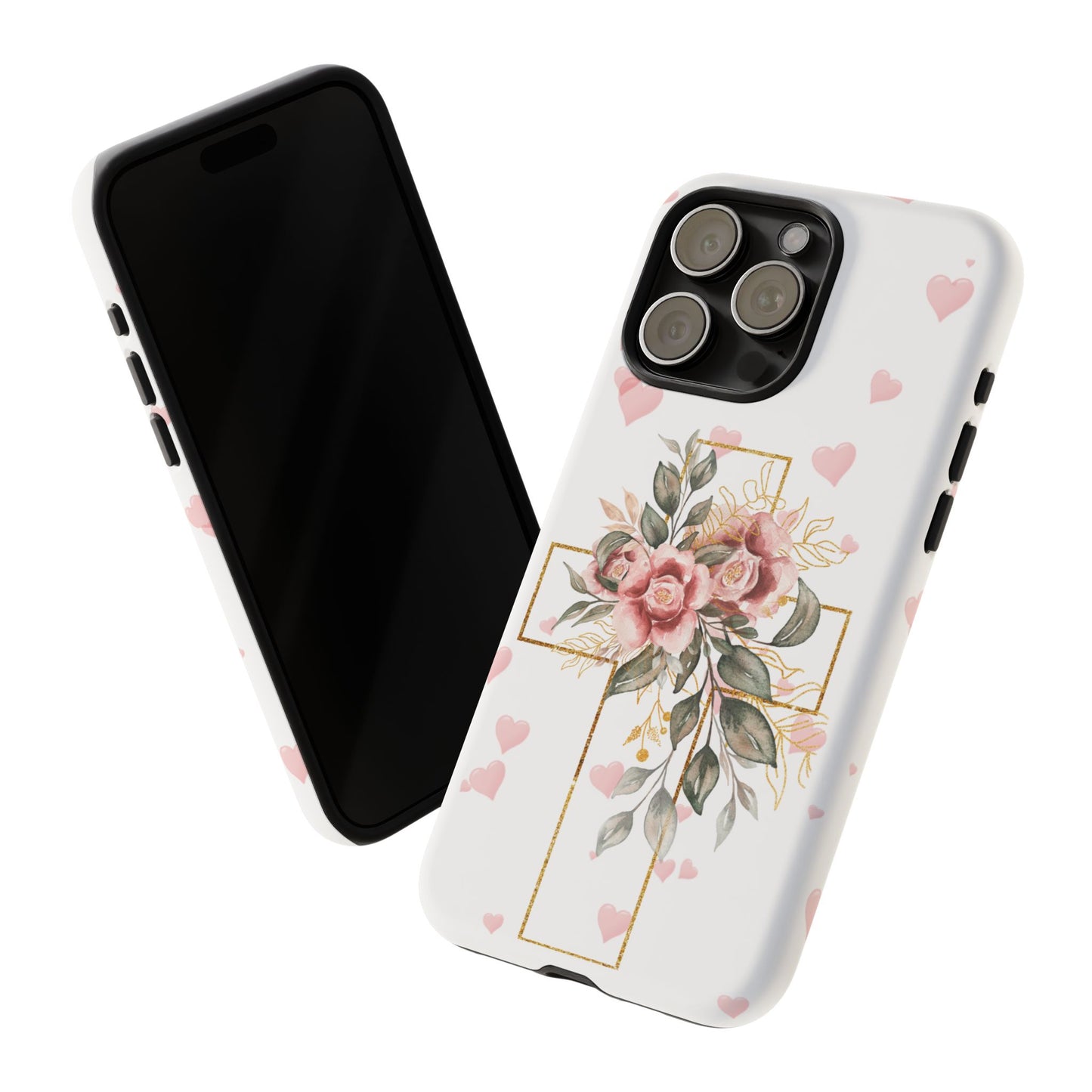 Pink Floral Cross Phone Case | Samsung, Google, & iPhone