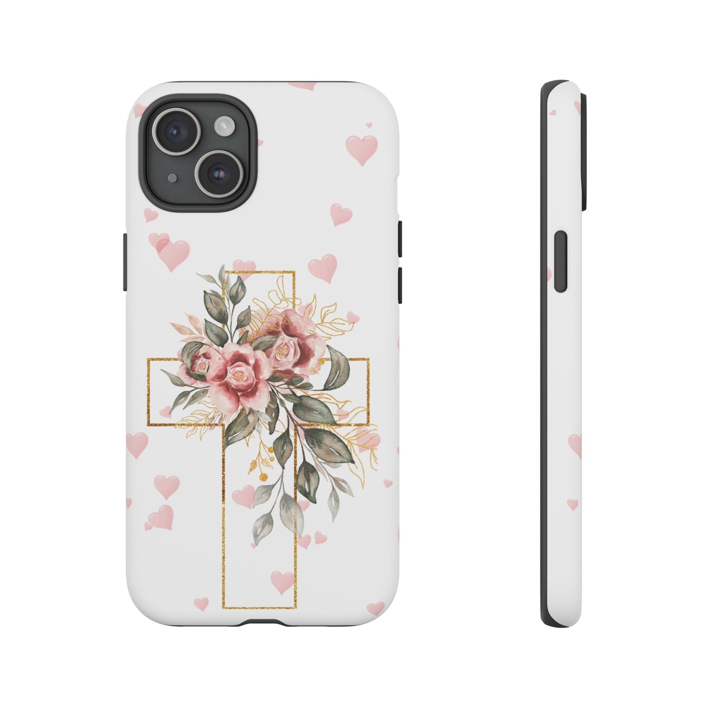 Pink Floral Cross Phone Case | Samsung, Google, & iPhone