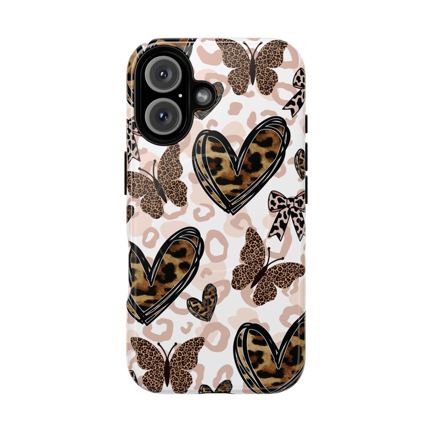 Cheetah Hearts & Butterflies | Tough MagSafe iPhone Case
