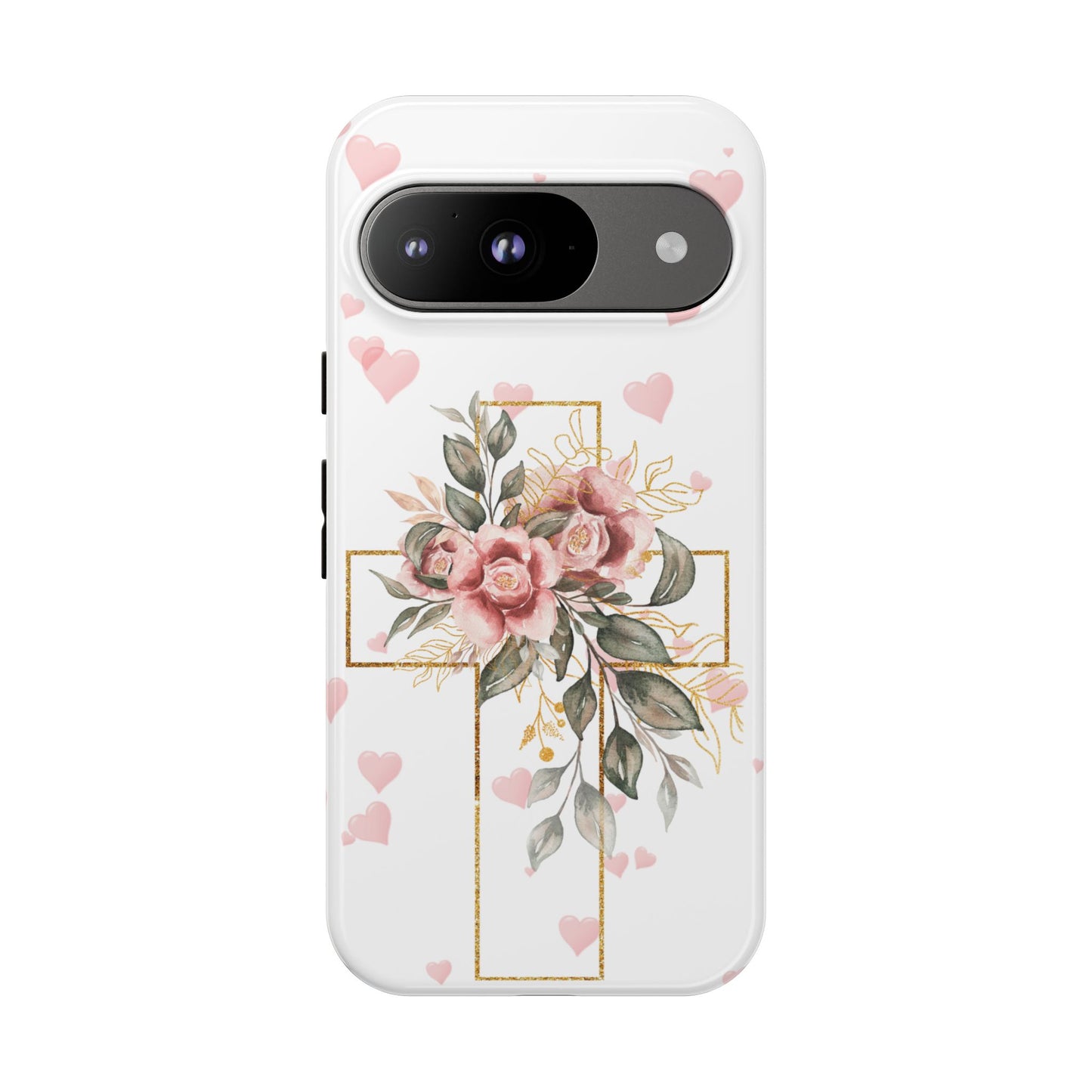 Pink Floral Cross Phone Case | Samsung, Google, & iPhone