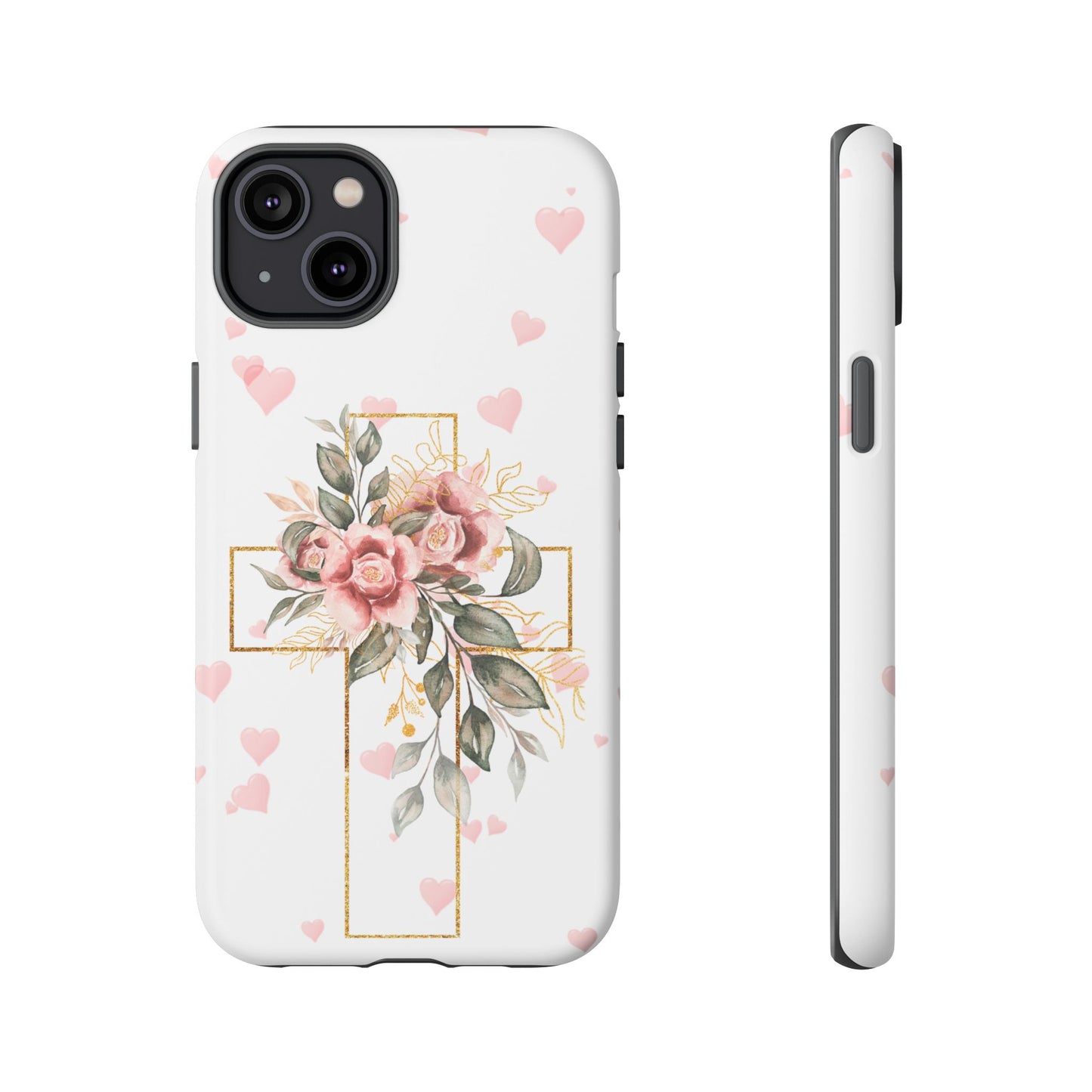 Pink Floral Cross Phone Case | Samsung, Google, & iPhone